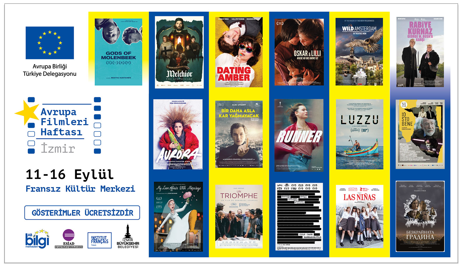 AB üyesi 16 ülkeden 16 film gösterilecek