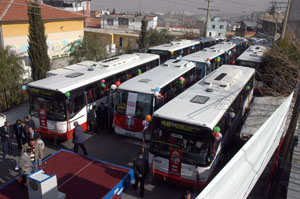 Klimalı on otobüsle on midibüs hizmete alındı