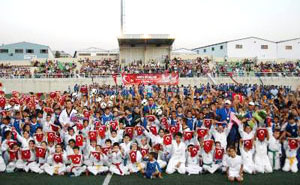 Spor okulları öğrencilerinin Zafer Bayramı coşkusu