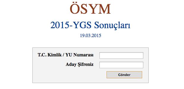 ÖSYM YGS 2015 sonuçlarını açıkladı