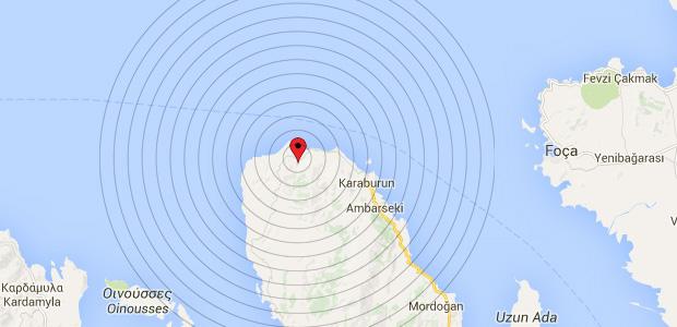 Karaburun merkezli hafif şiddette deprem