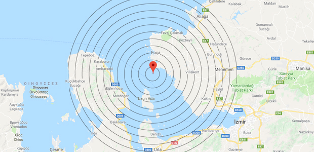 Foça açıklarında deprem: 4.8 