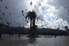Konak Meydanı... Saat Kulesi... Kuşlar... Fotoğraf: Saadet Erciyas]