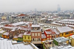 [Karlı bir günde Kemeraltı panoraması. Fotoğraf: Mehmet Yasa]